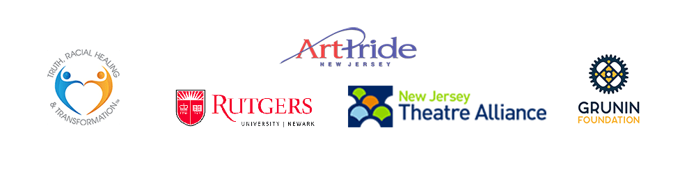 Rutgers University–Newark, ArtPride New Jersey, New Jersey Theater Alliance, Grunin Foundation logos