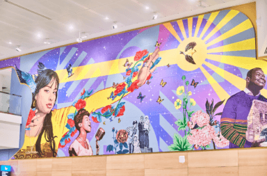 Alum Layqa Nuna Yawar’s mural unveiled at Newark Airport